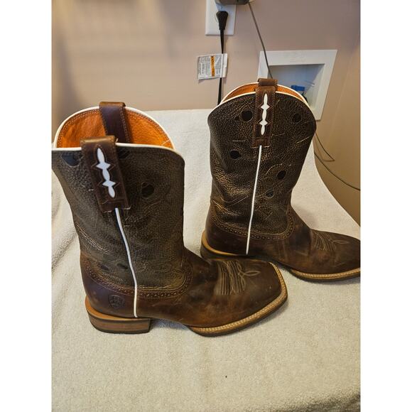 Ariat Western Boots Mens 9 D Brown Leather Square Toe Cowboy Style 10008804 main image 7